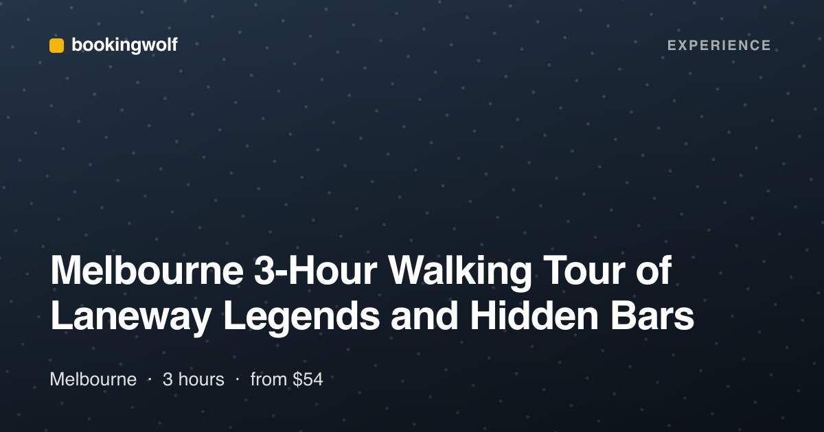 Melbourne 3-Hour Walking Tour of Laneway Legends and Hidden Bars