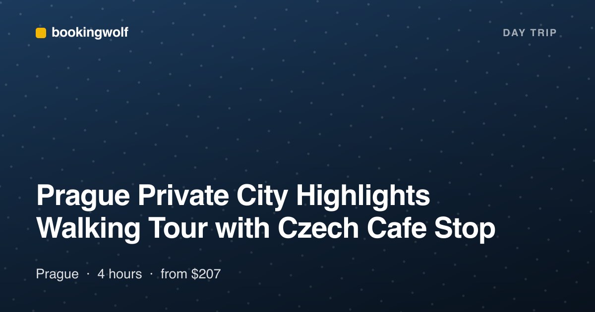 Prague Private City Highlights Walking Tour with Czech Cafe Stop