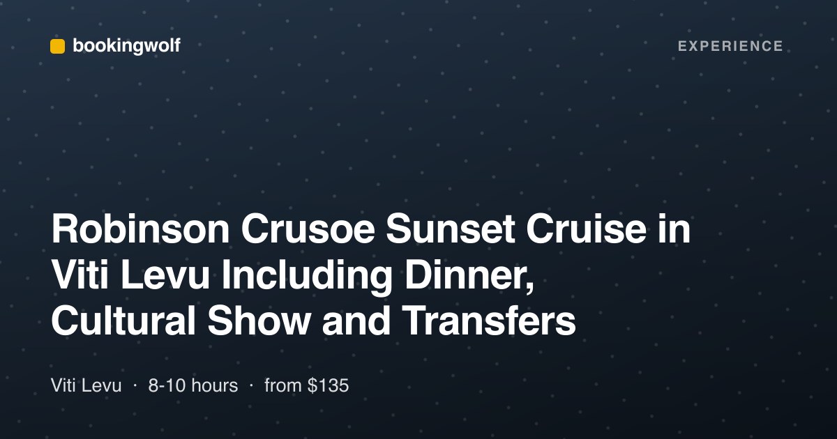 Robinson Crusoe Sunset Cruise in Viti Levu Including Dinner, Cultural Show and Transfers