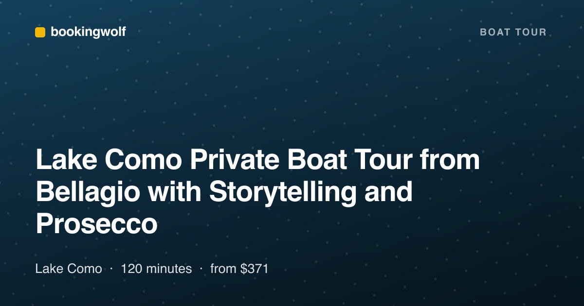 Lake Como Private Boat Tour from Bellagio with Storytelling and Prosecco