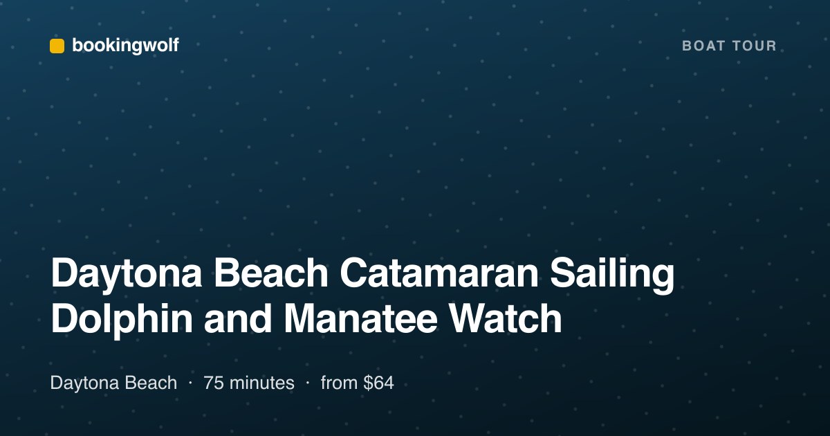 Daytona Beach Catamaran Sailing Dolphin and Manatee Watch