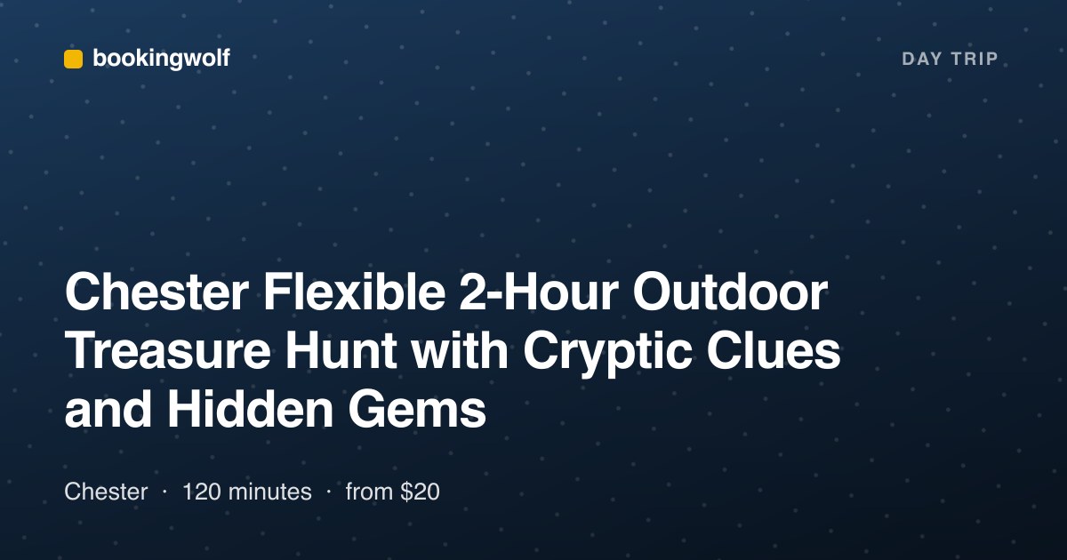 Chester Flexible 2-Hour Outdoor Treasure Hunt with Cryptic Clues and Hidden Gems