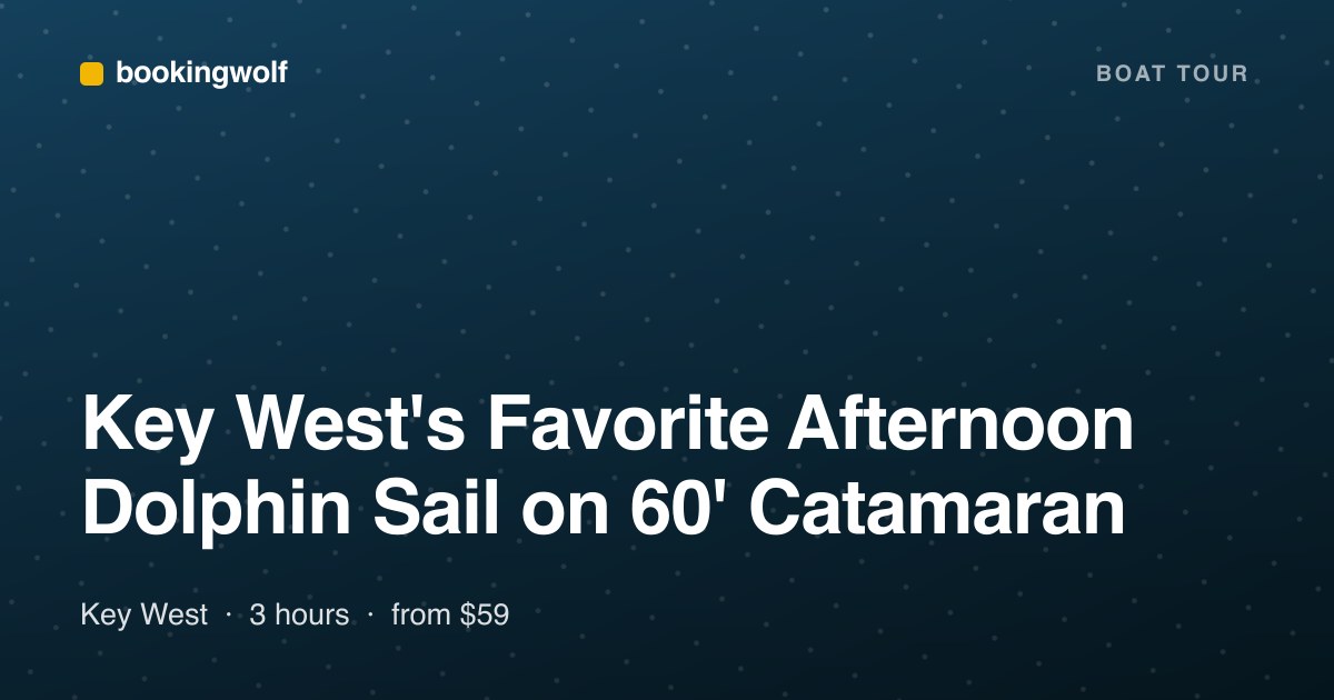 Key West's Favorite Afternoon Dolphin Sail on 60' Catamaran