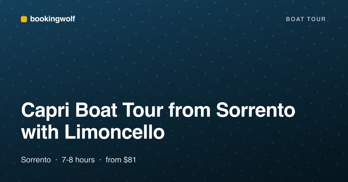 Capri Boat Tour from Sorrento with Limoncello