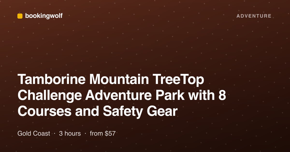 Tamborine Mountain TreeTop Challenge Adventure Park with 8 Courses and Safety Gear