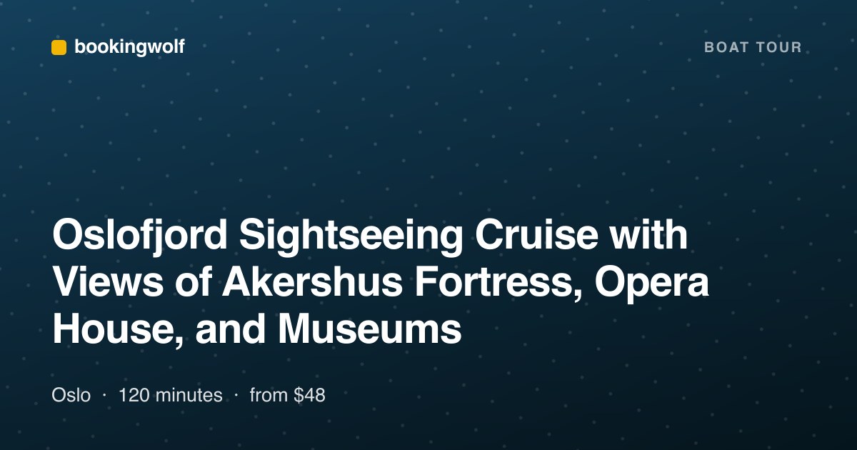 Oslofjord Sightseeing Cruise with Views of Akershus Fortress, Opera House, and Museums