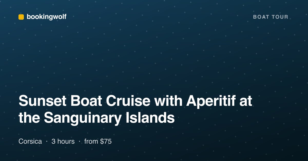 Sunset Boat Cruise with Aperitif at the Sanguinary Islands