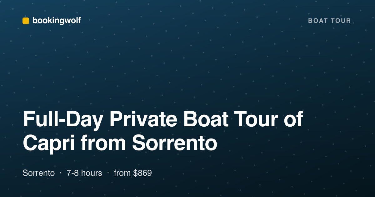 Full-Day Private Boat Tour of Capri from Sorrento