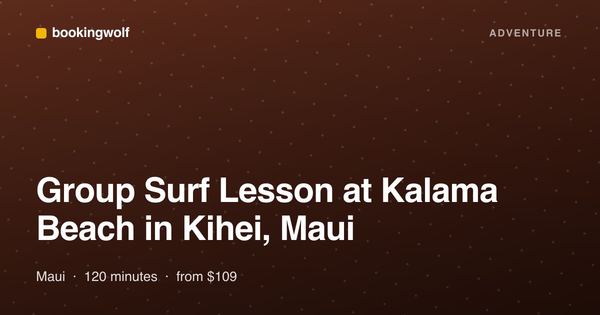 Group Surf Lesson at Kalama Beach in Kihei, Maui