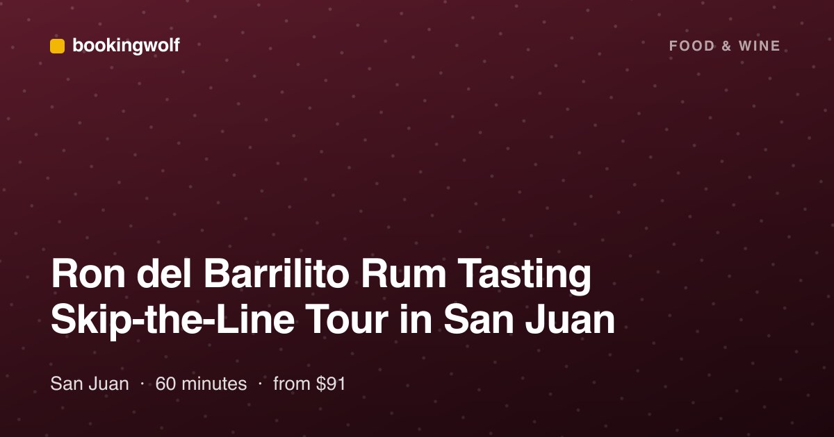 Ron del Barrilito Rum Tasting Skip-the-Line Tour in San Juan