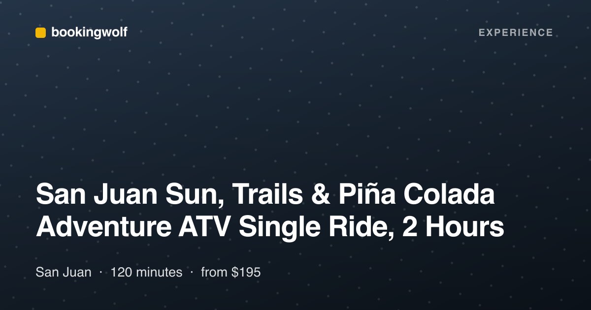 San Juan Sun, Trails & Piña Colada Adventure ATV Single Ride, 2 Hours
