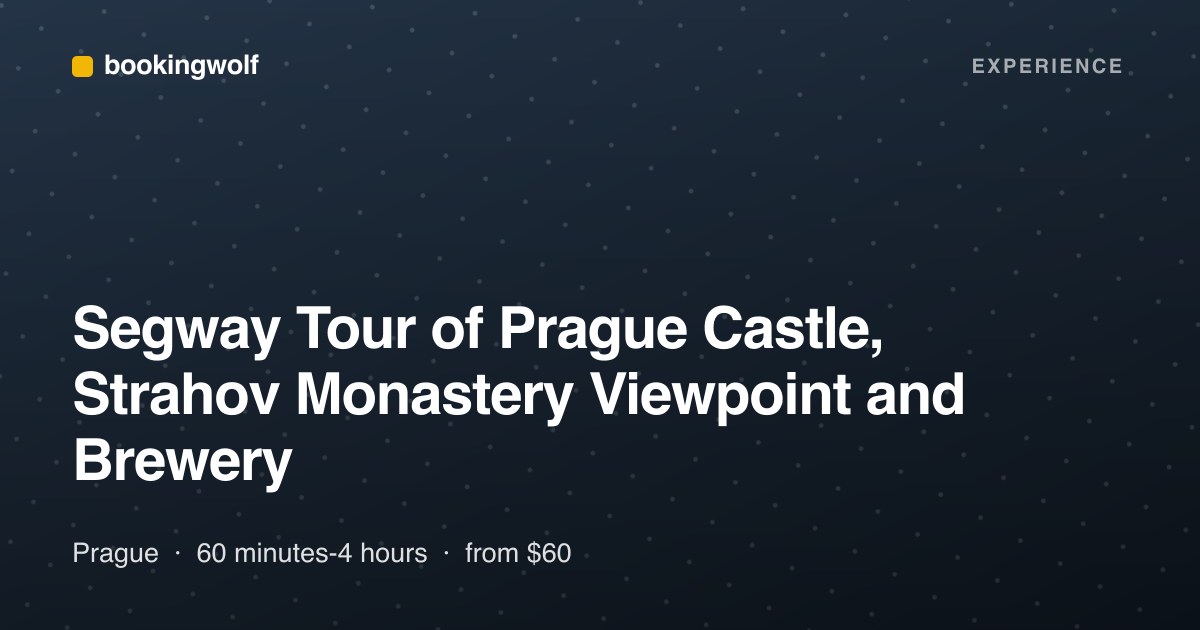 Segway Tour of Prague Castle, Strahov Monastery Viewpoint and Brewery