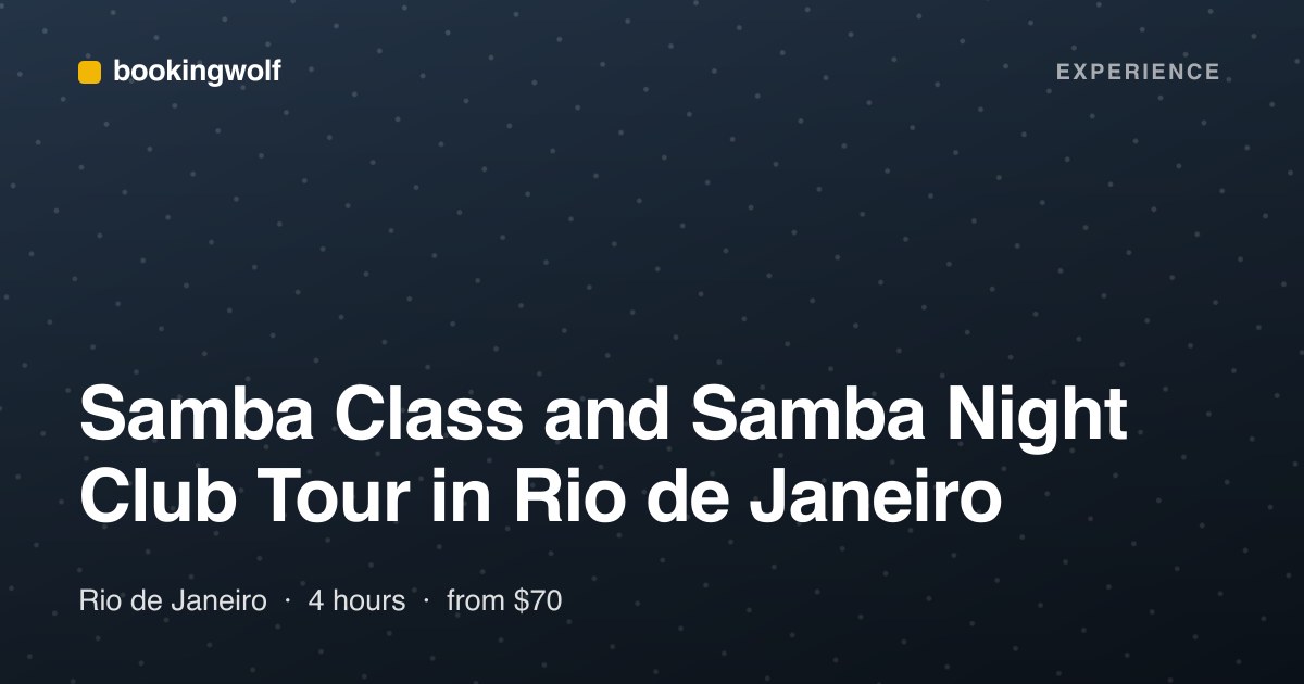 Samba Class and Samba Night Club Tour in Rio de Janeiro