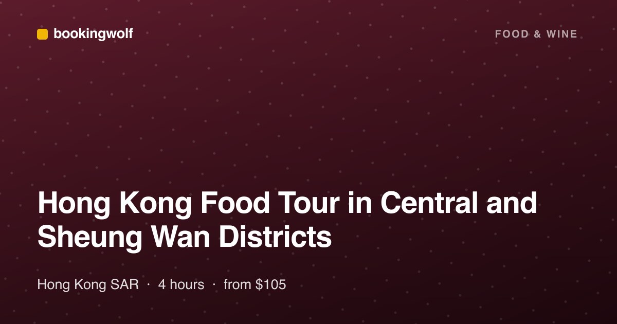 Hong Kong Food Tour in Central and Sheung Wan Districts
