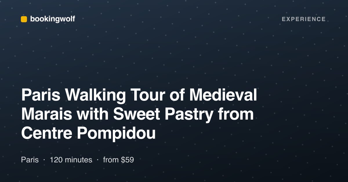 Paris Walking Tour of Medieval Marais with Sweet Pastry from Centre Pompidou