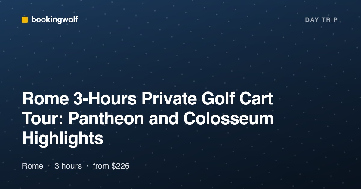Rome 3-Hours Private Golf Cart Tour: Pantheon and Colosseum Highlights