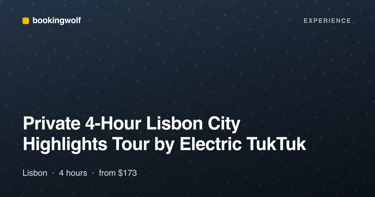 Private 4-Hour Lisbon City Highlights Tour by Electric TukTuk