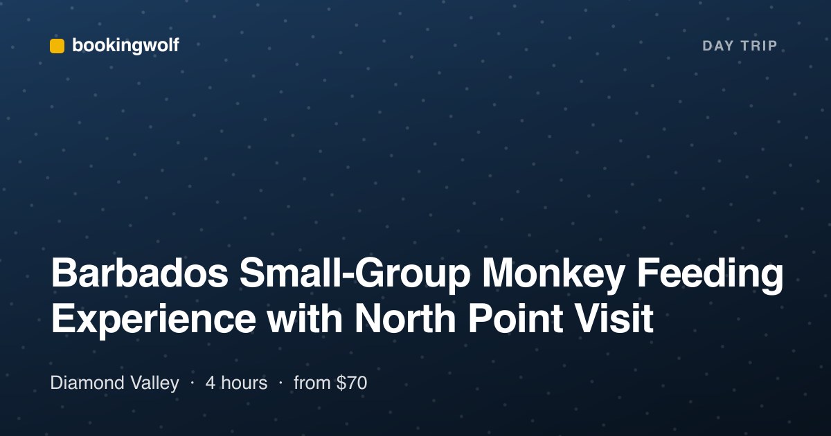 Barbados Small-Group Monkey Feeding Experience with North Point Visit