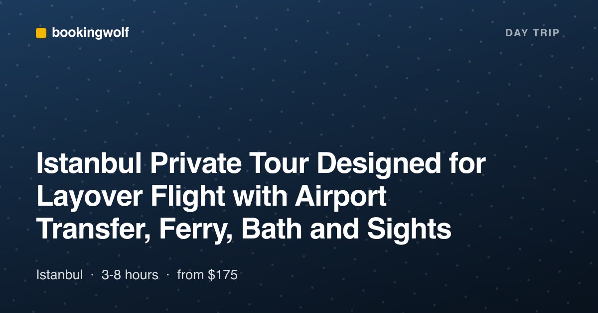 Istanbul Private Tour Designed for Layover Flight with Airport Transfer, Ferry, Bath and Sights