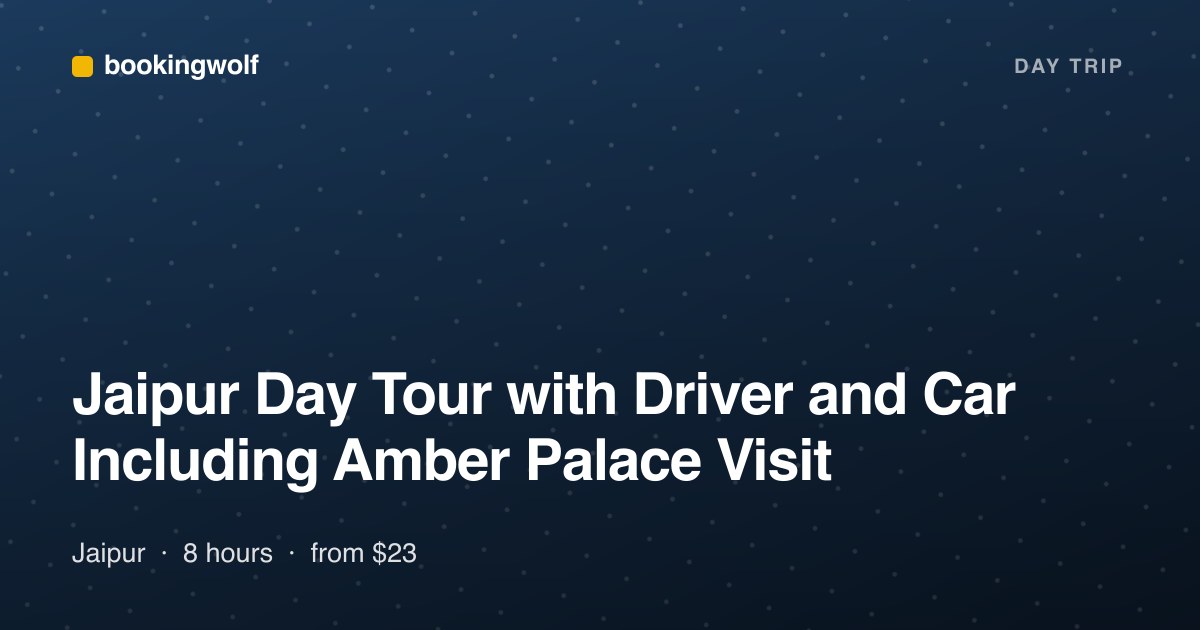 Jaipur Day Tour with Driver and Car Including Amber Palace Visit