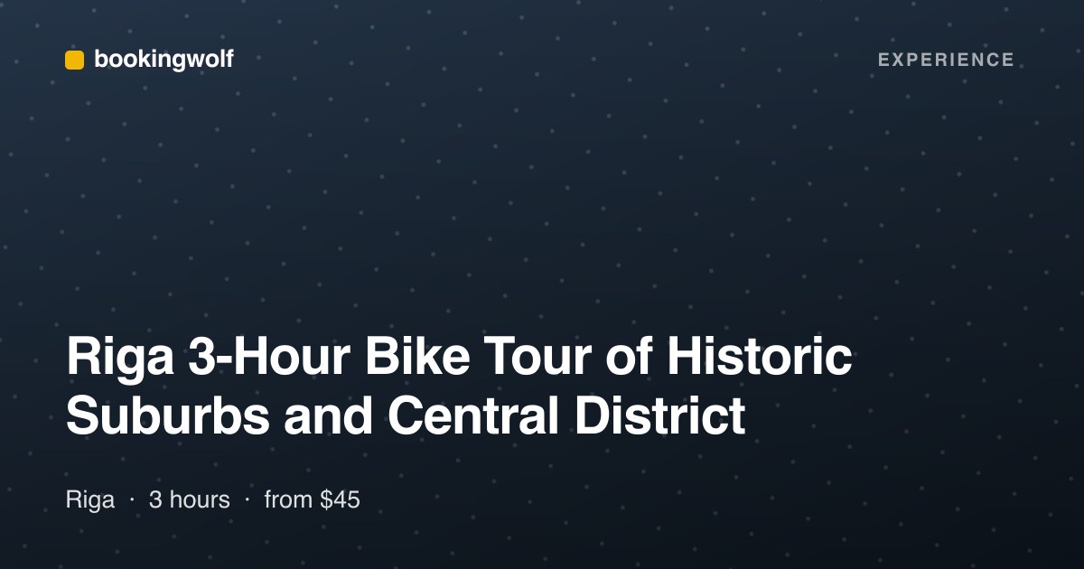 Riga 3-Hour Bike Tour of Historic Suburbs and Central District