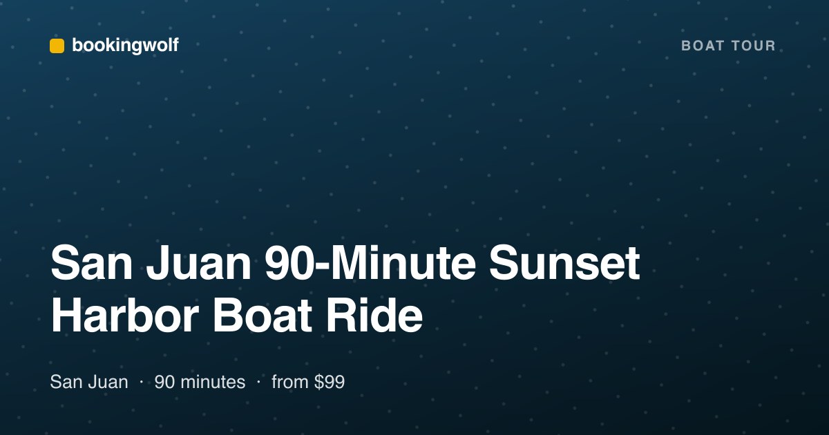 San Juan 90-Minute Sunset Harbor Boat Ride