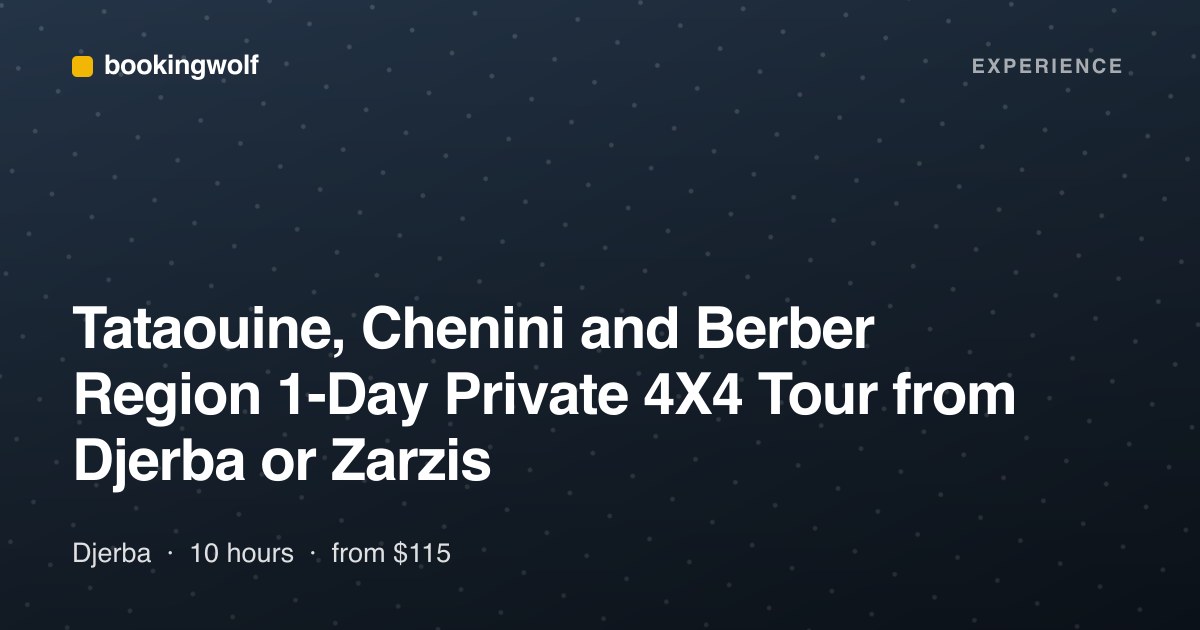 Tataouine, Chenini and Berber Region 1-Day Private 4X4 Tour from Djerba or Zarzis