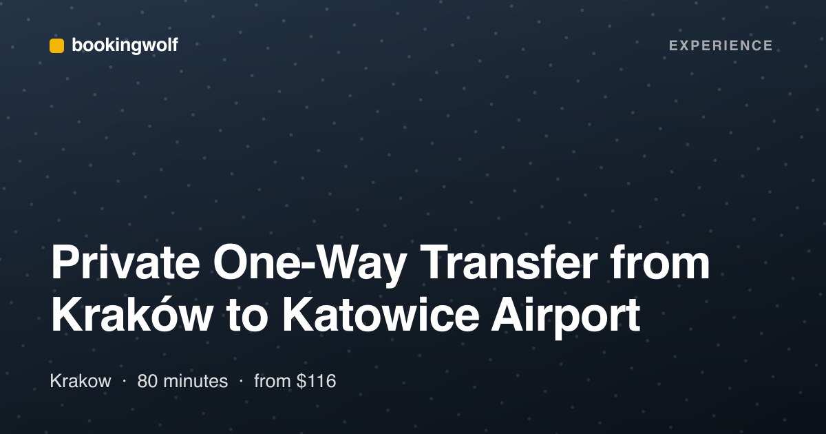 Private One-Way Transfer from Kraków to Katowice Airport