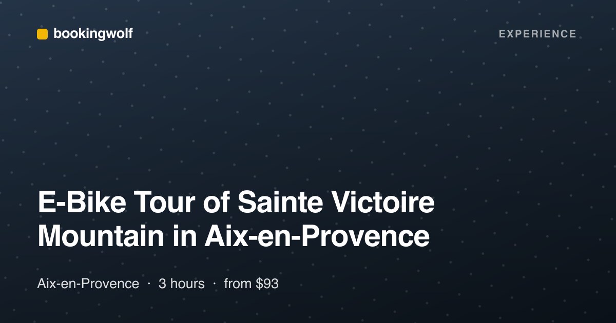 E-Bike Tour of Sainte Victoire Mountain in Aix-en-Provence