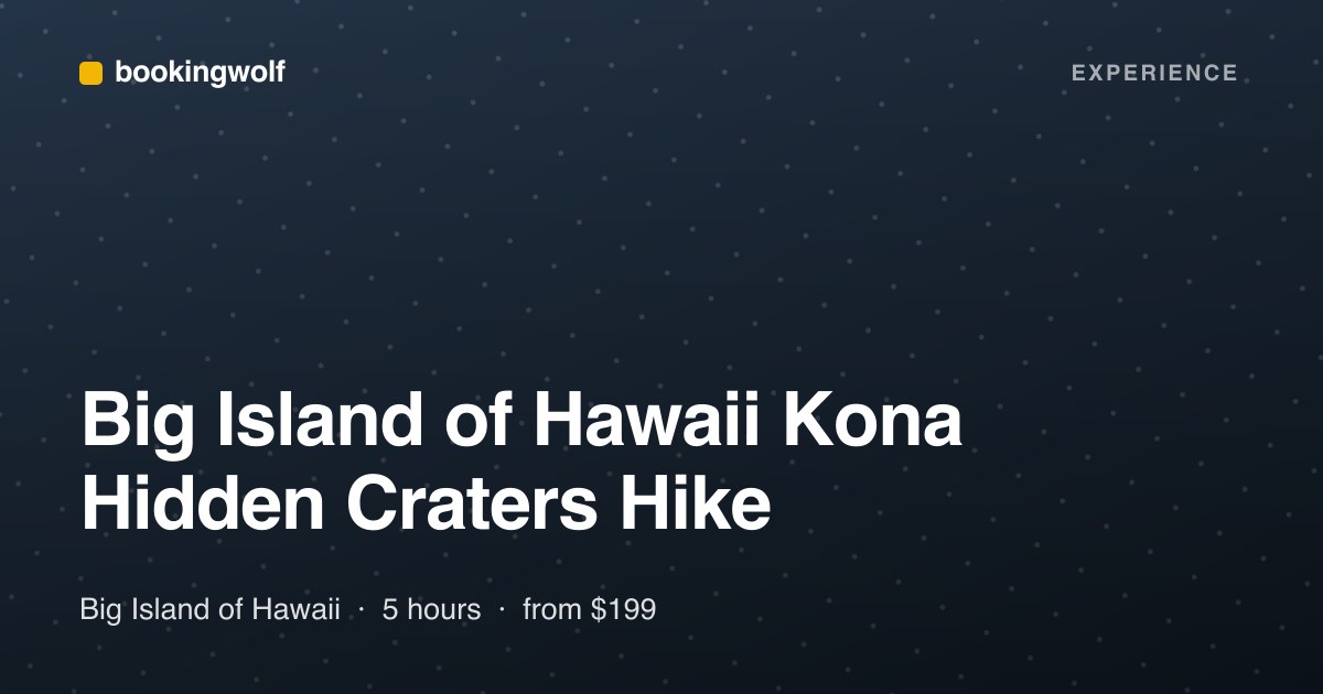 Big Island of Hawaii Kona Hidden Craters Hike