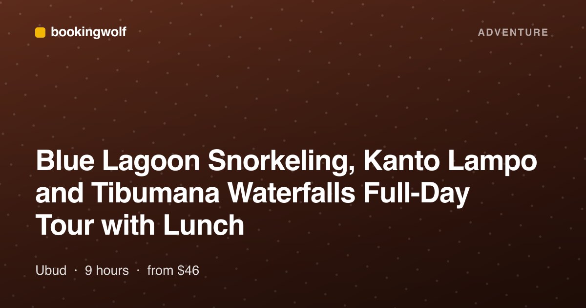 Blue Lagoon Snorkeling, Kanto Lampo and Tibumana Waterfalls Full-Day Tour with Lunch
