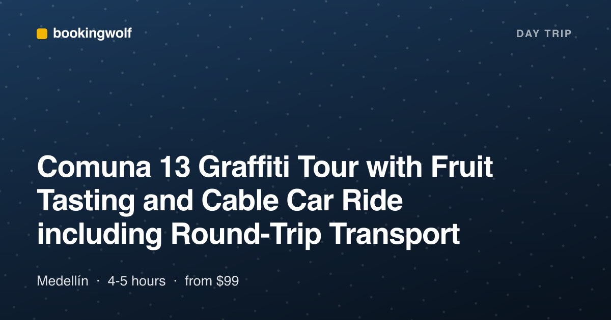 Comuna 13 Graffiti Tour with Fruit Tasting and Cable Car Ride including Round-Trip Transport