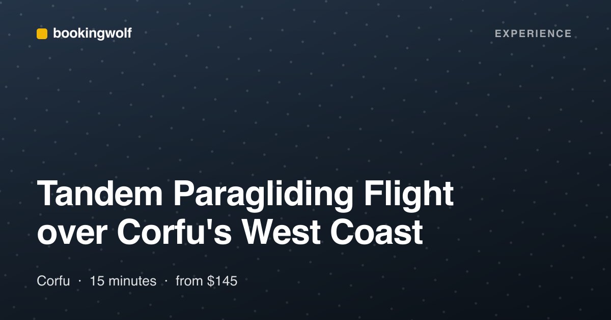 Tandem Paragliding Flight over Corfu's West Coast