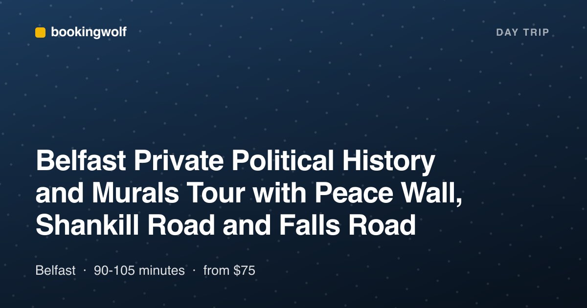 Belfast Private Political History and Murals Tour with Peace Wall, Shankill Road and Falls Road