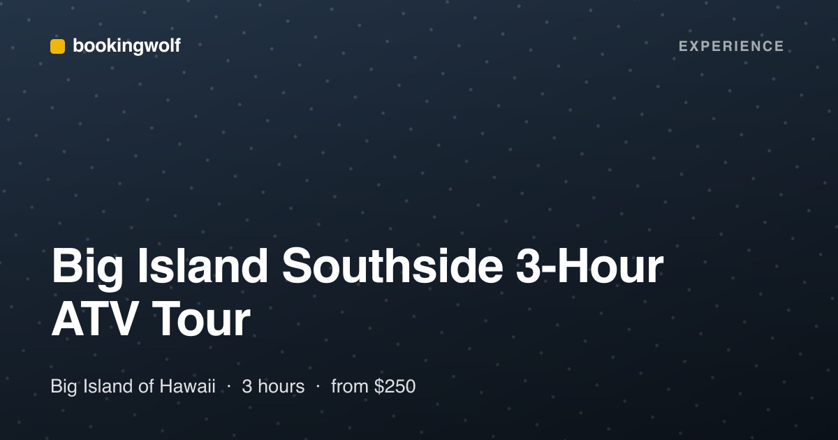 Big Island Southside 3-Hour ATV Tour