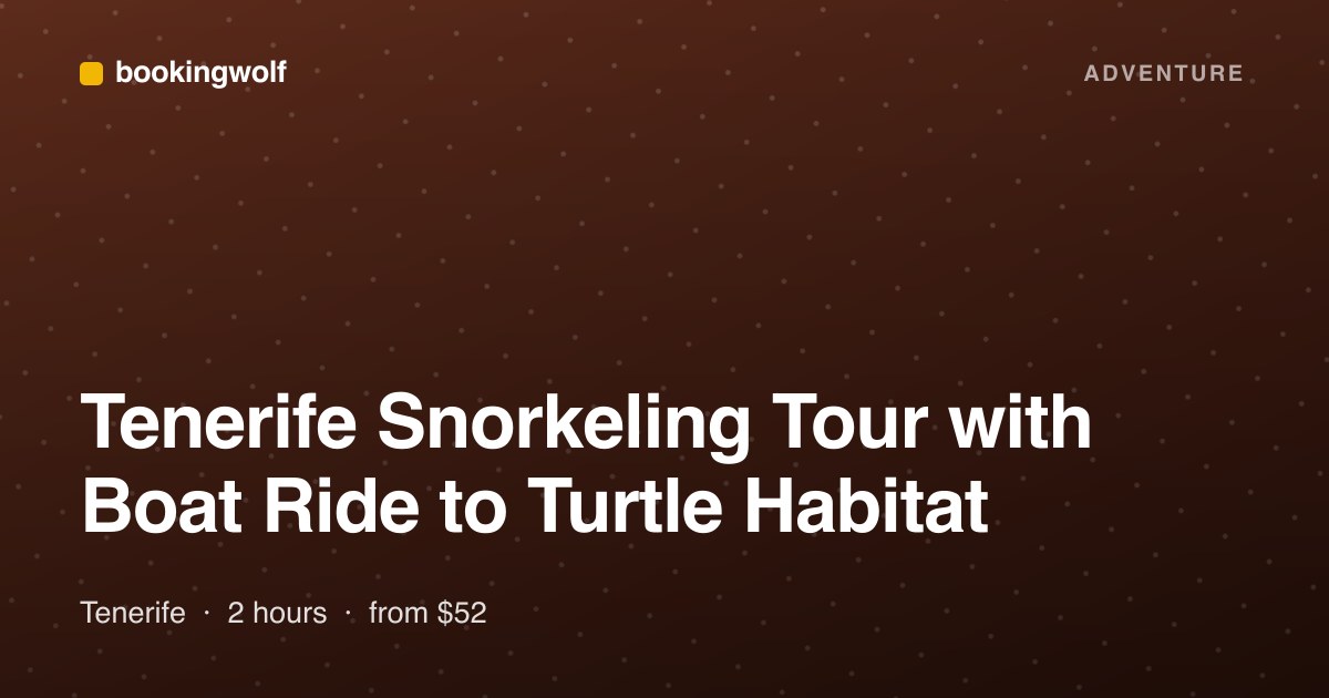 Tenerife Snorkeling Tour with Boat Ride to Turtle Habitat