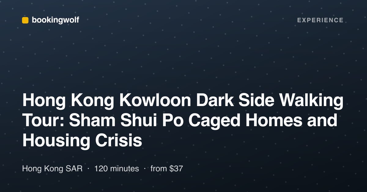 Hong Kong Kowloon Dark Side Walking Tour: Sham Shui Po Caged Homes and Housing Crisis