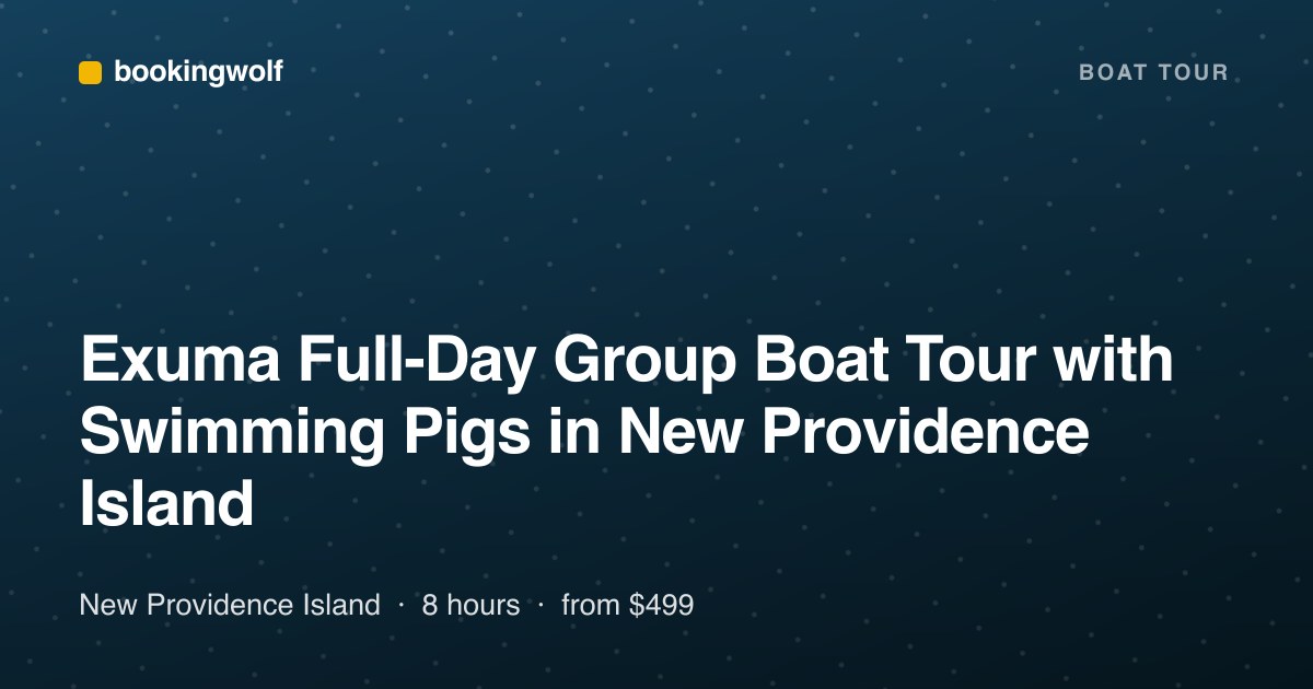 Exuma Full-Day Group Boat Tour with Swimming Pigs in New Providence Island