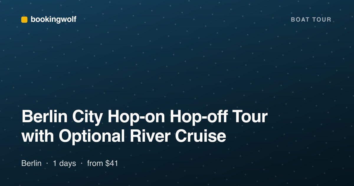 Berlin City Hop-on Hop-off Tour with Optional River Cruise