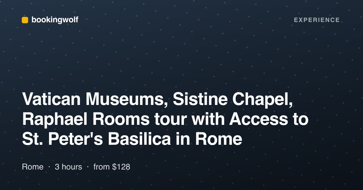Vatican Museums, Sistine Chapel, Raphael Rooms tour with Access to St. Peter's Basilica in Rome