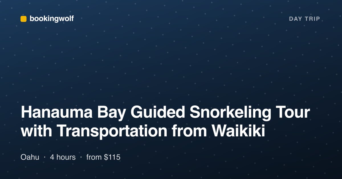 Hanauma Bay Guided Snorkeling Tour with Transportation from Waikiki