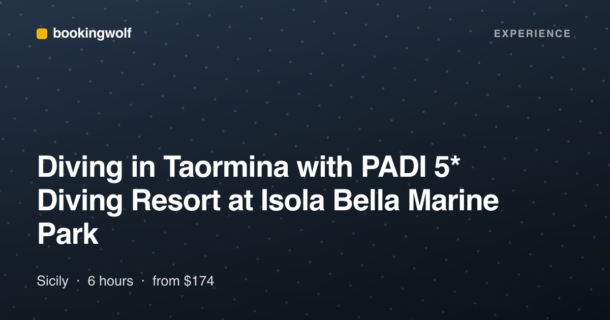 Diving in Taormina with PADI 5* Diving Resort at Isola Bella Marine Park