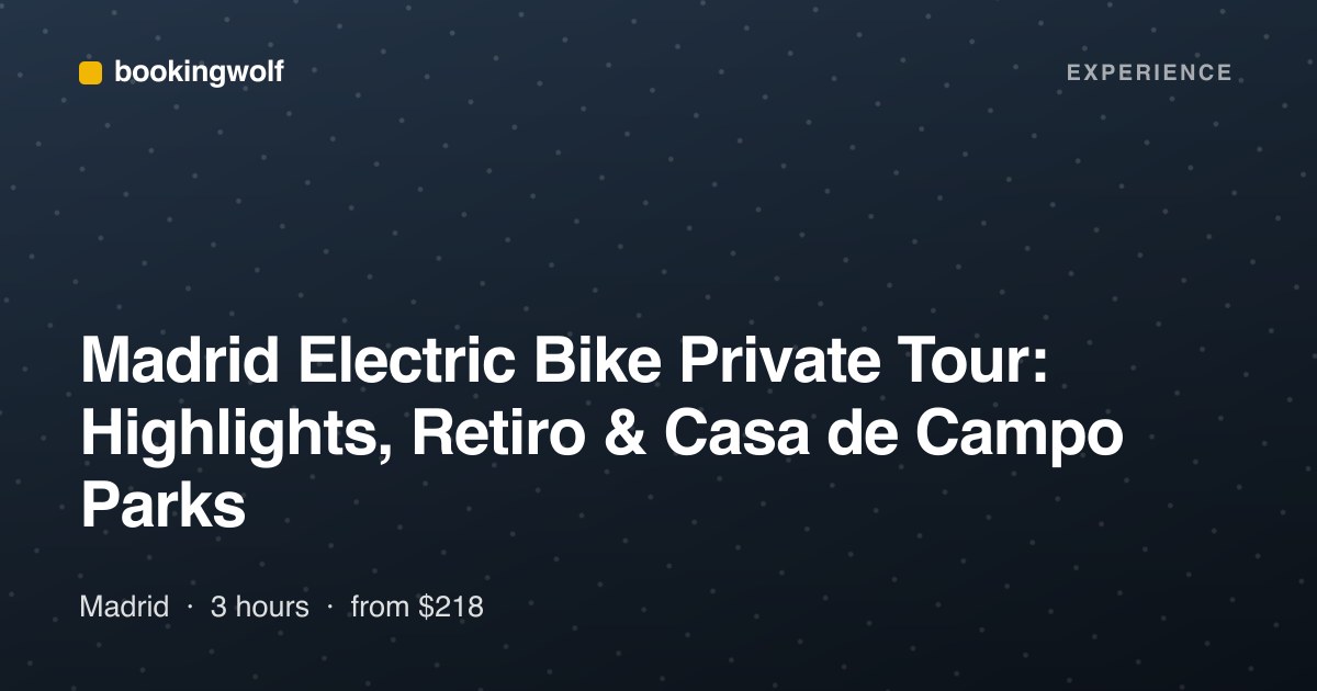 Madrid Electric Bike Private Tour: Highlights, Retiro & Casa de Campo Parks