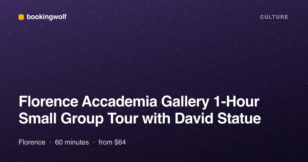 Florence Accademia Gallery 1-Hour Small Group Tour with David Statue