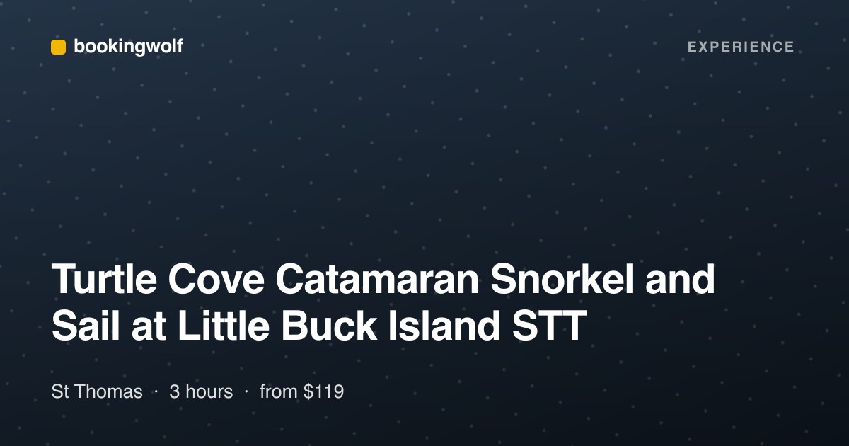 Turtle Cove Catamaran Snorkel and Sail at Little Buck Island STT