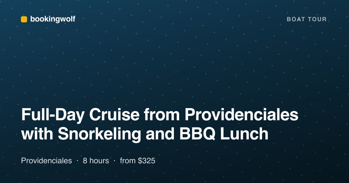 Full-Day Cruise from Providenciales with Snorkeling and BBQ Lunch