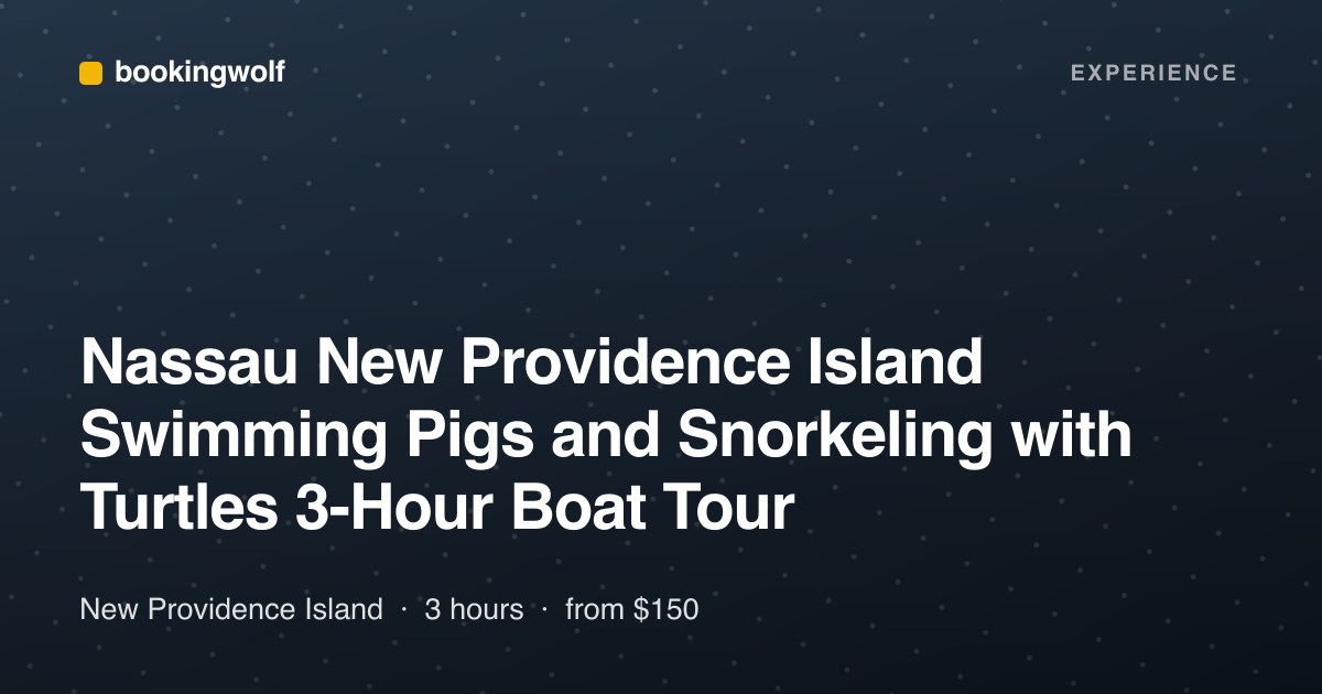 Nassau New Providence Island Swimming Pigs and Snorkeling with Turtles 3-Hour Boat Tour