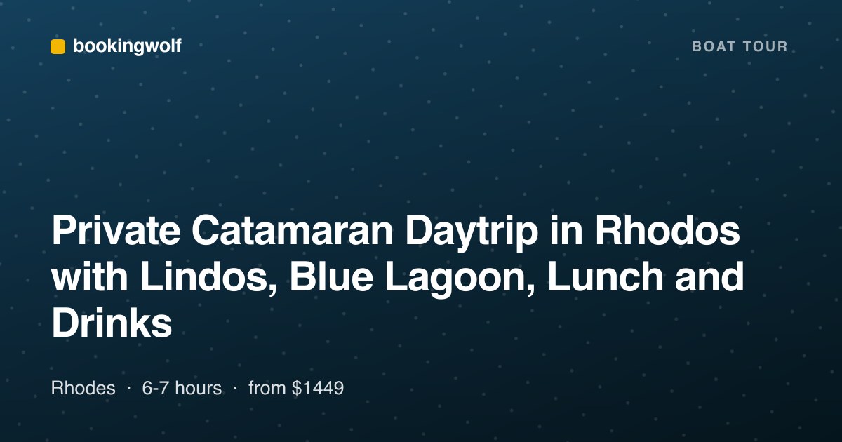 Private Catamaran Daytrip in Rhodos with Lindos, Blue Lagoon, Lunch and Drinks