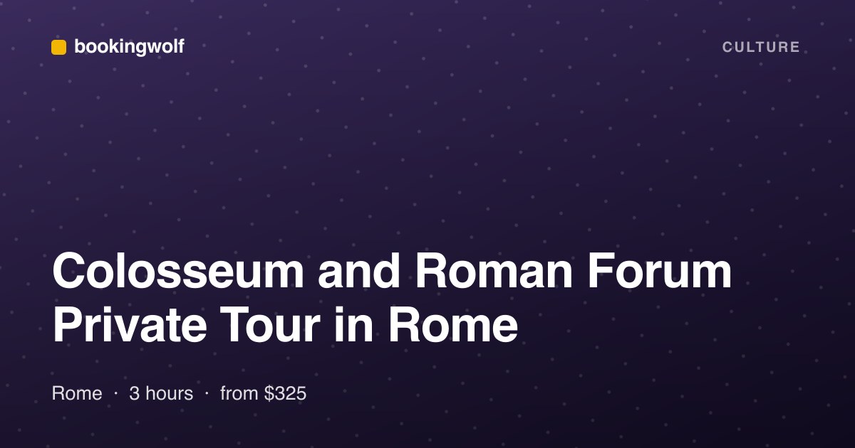 Colosseum and Roman Forum Private Tour in Rome