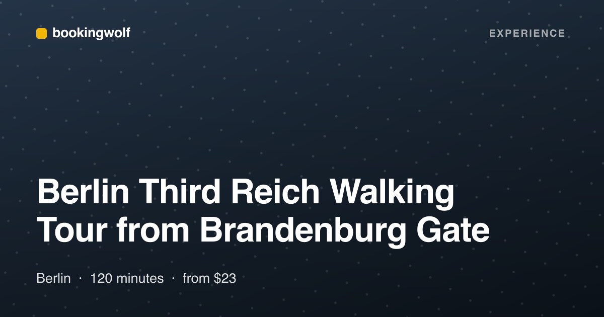 Berlin Third Reich Walking Tour from Brandenburg Gate